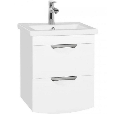 Тумба под раковину Style Line Жасмин 2 50 Люкс Plus ЛС-000010039 подвесная Белый глянец