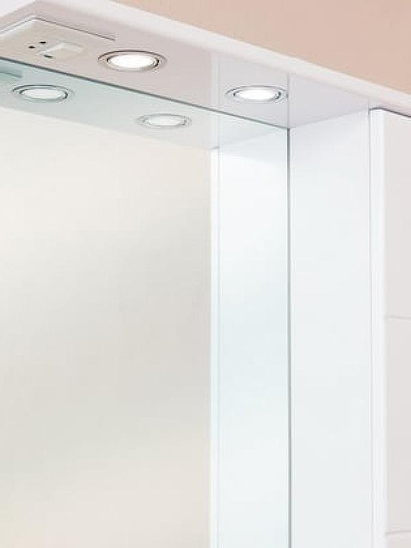 Зеркало со шкафом Onika Балтика 67.02 R 206704 с подсветкой Белое, купить, цена, заказать, магазин, доставка, скидка, промокод, купить, цена, заказать, магазин, доставка, скидка, промокод