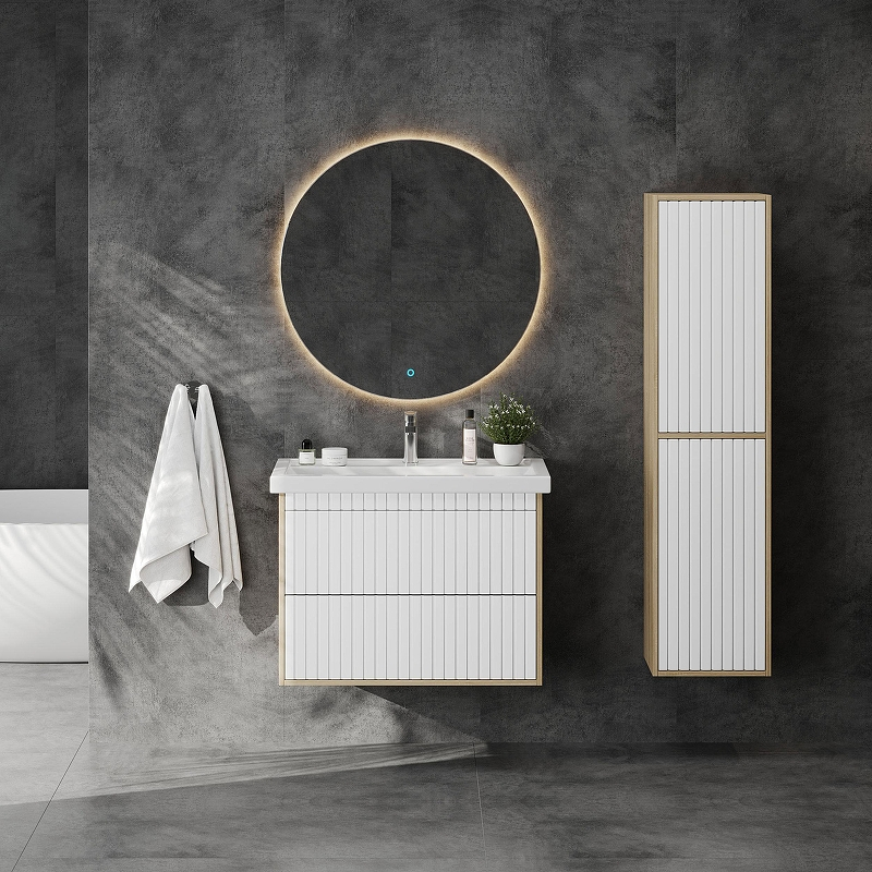 Тумба под раковину Onika Дайлер 80 108061 подвесная цвет Дуб сонома Белый матовый, купить, цена, заказать, магазин, доставка, скидка, промокод, купить, цена, заказать, магазин, доставка, скидка, промокод