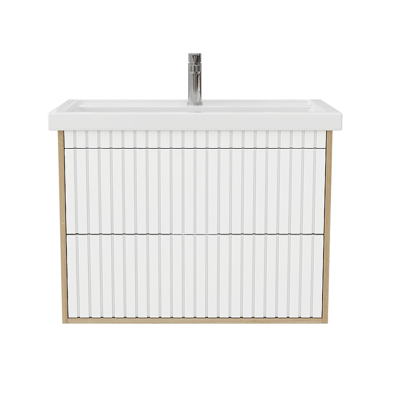 Тумба под раковину Onika Дайлер 80 108061 подвесная цвет Дуб сонома Белый матовый, купить, цена, заказать, магазин, доставка, скидка, промокод, купить, цена, заказать, магазин, доставка, скидка, промокод