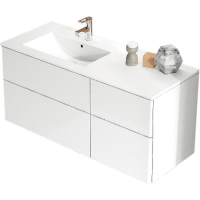 Тумба c раковиной SanVit Лира 120 L klira2120L в цвете Ral подвесная Белая глянцевая, купить, цена, заказать, магазин, доставка, скидка, промокод, купить, цена, заказать, магазин, доставка, скидка, промокод