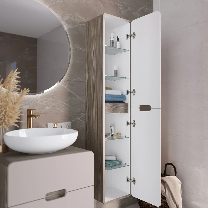 Шкаф пенал 1MarKa Vortex 35П Ц0000033025 подвесной цвет Орех каньон коньяк Латте фактурный, купить, цена, заказать, магазин, доставка, скидка, промокод, купить, цена, заказать, магазин, доставка, скидка, промокод