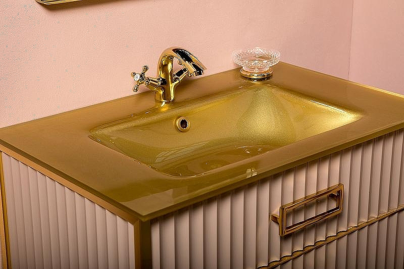 Тумба под раковину Boheme Armadi Art Monaco 80 866-080-CPG Капучино глянец Золото, купить, цена, заказать, магазин, доставка, скидка, промокод, купить, цена, заказать, магазин, доставка, скидка, промокод