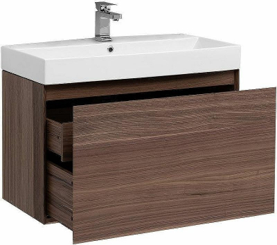 Тумба под раковину Aquanet Нью-Йорк 85 203947 подвесная Орех