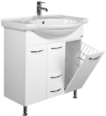 Тумба под раковину Onika Моника 75 с корзиной Белая