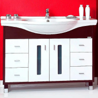 Тумба под раковину Бриклаер Бали 120 4627125411892 Венге Белая глянцевая, купить, цена, заказать, магазин, доставка, скидка, промокод, купить, цена, заказать, магазин, доставка, скидка, промокод