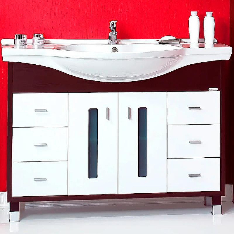 Тумба под раковину Бриклаер Бали 120 4627125411892 Венге Белая глянцевая, купить, цена, заказать, магазин, доставка, скидка, промокод, купить, цена, заказать, магазин, доставка, скидка, промокод