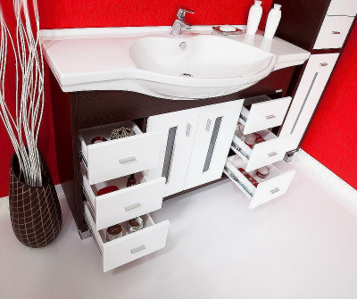 Тумба под раковину Бриклаер Бали 120 4627125411892 Венге Белая глянцевая