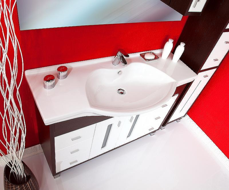 Тумба под раковину Бриклаер Бали 120 4627125411892 Венге Белая глянцевая, купить, цена, заказать, магазин, доставка, скидка, промокод, купить, цена, заказать, магазин, доставка, скидка, промокод