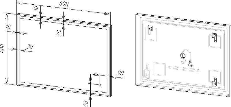 Зеркало DIWO Дмитров 80 ЗЛП117 с подсветкой с сенсорным выключателем, купить, цена, заказать, магазин, доставка, скидка, промокод, купить, цена, заказать, магазин, доставка, скидка, промокод