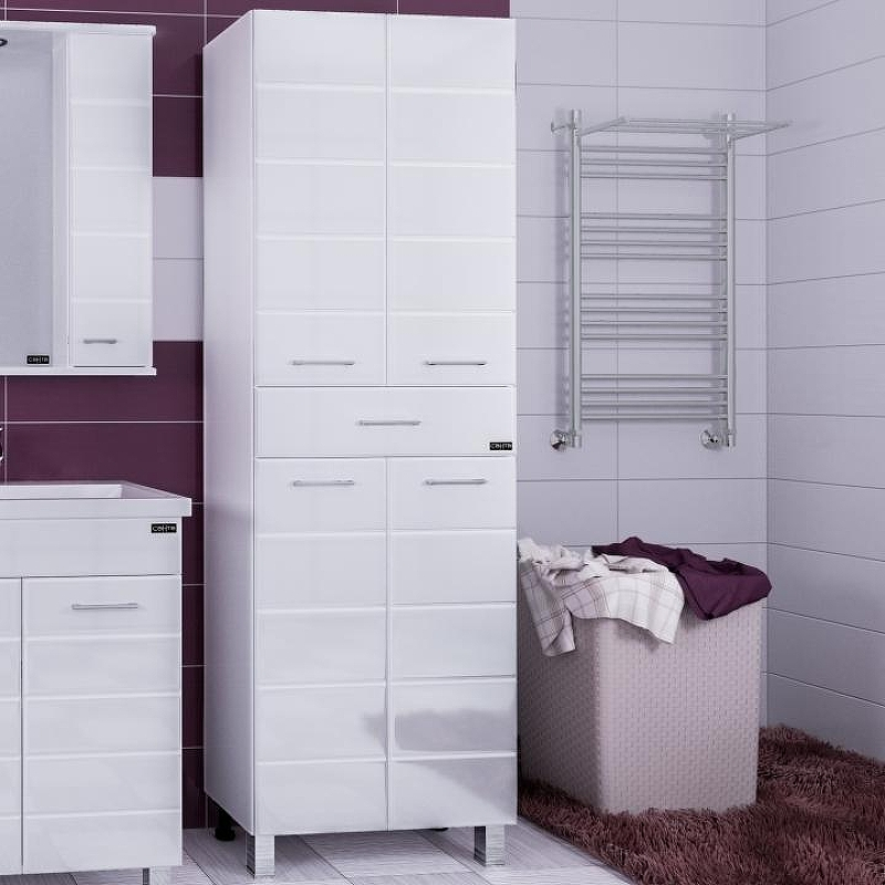 Шкаф пенал СанТа Омега 60 Белый, купить, цена, заказать, магазин, доставка, скидка, промокод, купить, цена, заказать, магазин, доставка, скидка, промокод