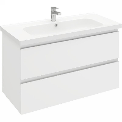 Тумба под раковину Laparet Electra 100 LE-WCAB-100-01 подвесная Белая глянцевая