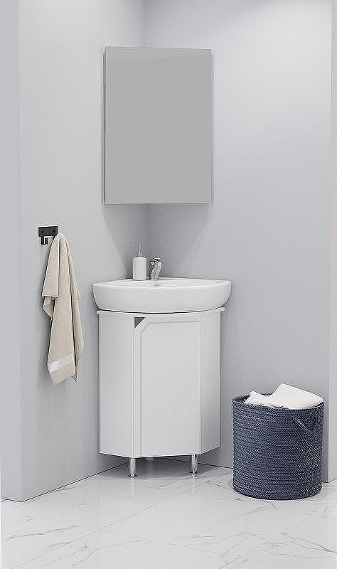 Тумба под раковину Corozo Сириус 40 SD-00001645 угловая Белая, купить, цена, заказать, магазин, доставка, скидка, промокод, купить, цена, заказать, магазин, доставка, скидка, промокод