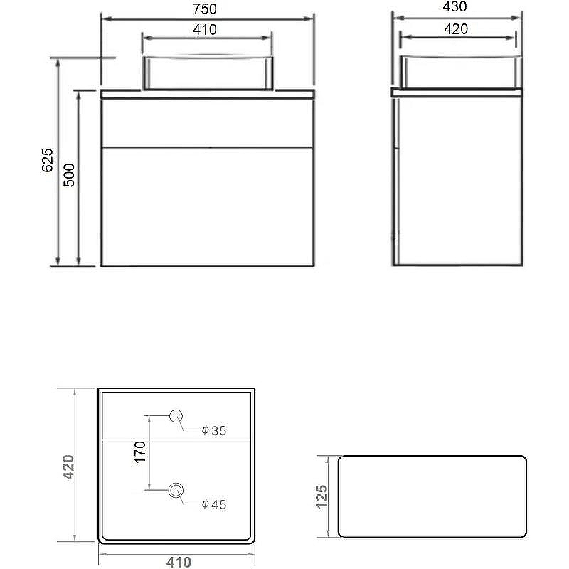 Тумба с раковиной Orange Modi 75 Modi-75TU+RA подвесная Белая, купить, цена, заказать, магазин, доставка, скидка, промокод, купить, цена, заказать, магазин, доставка, скидка, промокод