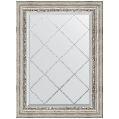 Зеркало Evoform Exclusive-G 89х66 BY 4104 с гравировкой в багетной раме - Римское серебро 88