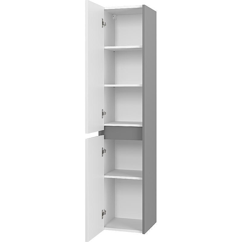 Шкаф пенал Brevita Balaton 35 L BAL-05035-48-2Л подвесной Белый матовый Серый матовый, купить, цена, заказать, магазин, доставка, скидка, промокод, купить, цена, заказать, магазин, доставка, скидка, промокод