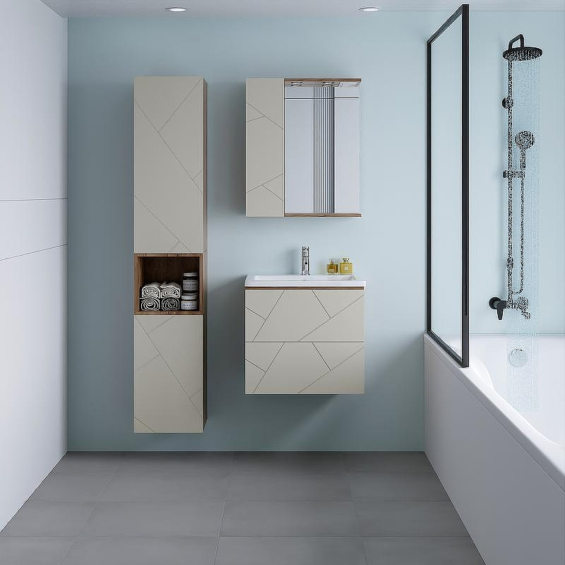 Тумба под раковину Бриклаер Кристалл 60 4627125416927 подвесная Латте Дуб крафт табачный, купить, цена, заказать, магазин, доставка, скидка, промокод, купить, цена, заказать, магазин, доставка, скидка, промокод