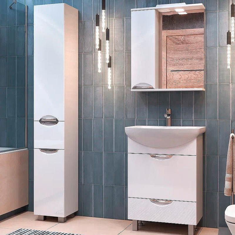 Зеркало со шкафом Vigo Callao 60 L z.CAL.60.L.El с подсветкой Белое, купить, цена, заказать, магазин, доставка, скидка, промокод, купить, цена, заказать, магазин, доставка, скидка, промокод