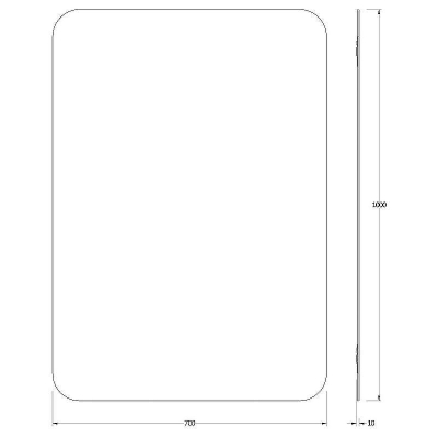 Зеркало Evoform Colora 100х70 BY 0439 с окантовкой - Черный цвет
