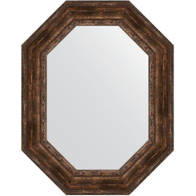 Зеркало Evoform Polygon 92х72 BY 7271 в багетной раме - Состаренное дерево с орнаментом 120