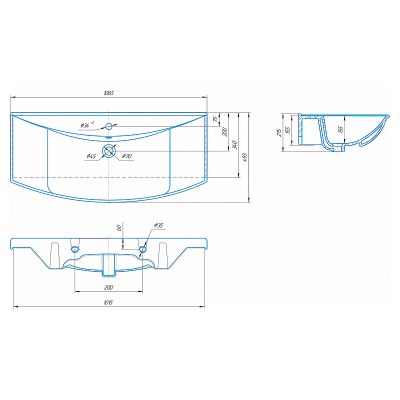 Тумба с раковиной Misty Лувр 105 УТ000005246 Слоновая кость