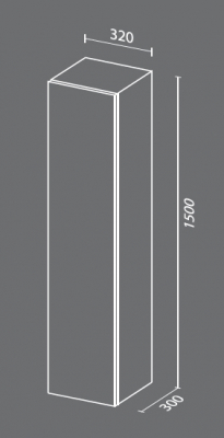 Шкаф пенал SanVit Авеню 32 pavenu в цвете Ral подвесной Желтый глянец