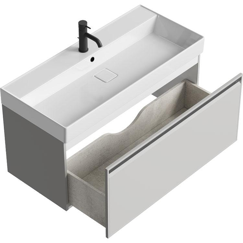 Тумба под раковину Aqwella Pure 100 PUR0110ST подвесная Серый туман, купить, цена, заказать, магазин, доставка, скидка, промокод, купить, цена, заказать, магазин, доставка, скидка, промокод