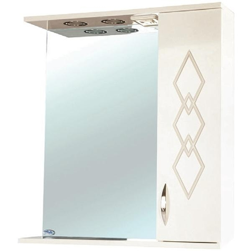 Зеркало со шкафом Bellezza Элеганс 60 R 4618609521077 с подсветкой Бежевое, купить, цена, заказать, магазин, доставка, скидка, промокод, купить, цена, заказать, магазин, доставка, скидка, промокод