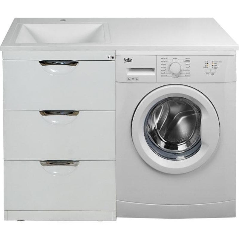 Тумба с раковиной Misty Куба 120 L УТ000001718 Белая, купить, цена, заказать, магазин, доставка, скидка, промокод, купить, цена, заказать, магазин, доставка, скидка, промокод