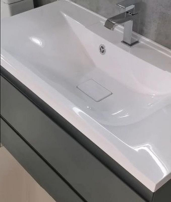 Тумба под раковину Art&Max AM-Bianchi-900-2C-SO-GM подвесная Серый матовый