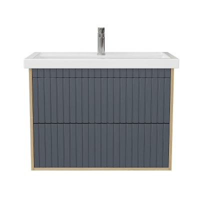 Тумба под раковину Onika Дайлер 80 108062 подвесная цвет Дуб сонома Серый