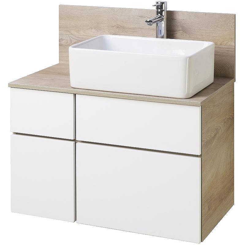 Тумба под раковину Aquaton Мишель 80 1A244501MIX40 подвесная Дуб эндгрейн Белая, купить, цена, заказать, магазин, доставка, скидка, промокод, купить, цена, заказать, магазин, доставка, скидка, промокод
