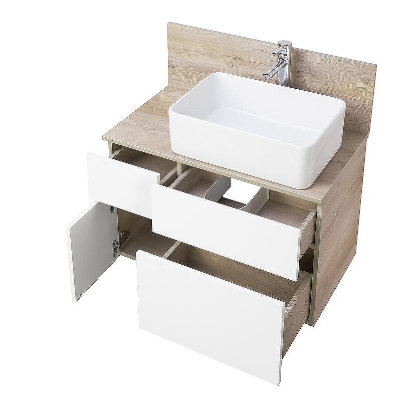 Тумба под раковину Aquaton Мишель 80 1A244501MIX40 подвесная Дуб эндгрейн Белая, купить, цена, заказать, магазин, доставка, скидка, промокод, купить, цена, заказать, магазин, доставка, скидка, промокод
