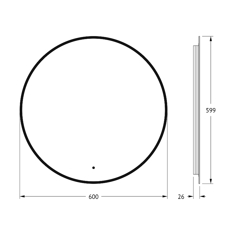 Зеркало Defesto Aura 60х60 DF 2993R с подсветкой 15W-3000K/ИК - выключатель/Теплый белый свет/Черная рама, купить, цена, заказать, магазин, доставка, скидка, промокод, купить, цена, заказать, магазин, доставка, скидка, промокод