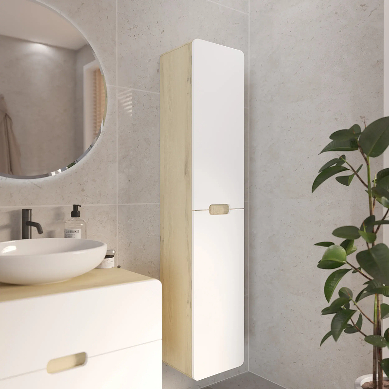 Шкаф пенал 1MarKa Vortex 35П Ц0000033026 подвесной цвет Орех лучистый солнечный Супер айс белый, купить, цена, заказать, магазин, доставка, скидка, промокод, купить, цена, заказать, магазин, доставка, скидка, промокод