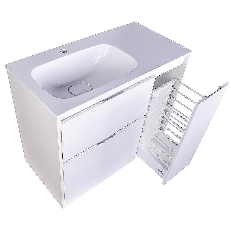 Тумба под раковину Style Line Барселона 90 L СС-00002345 Белая, купить, цена, заказать, магазин, доставка, скидка, промокод, купить, цена, заказать, магазин, доставка, скидка, промокод