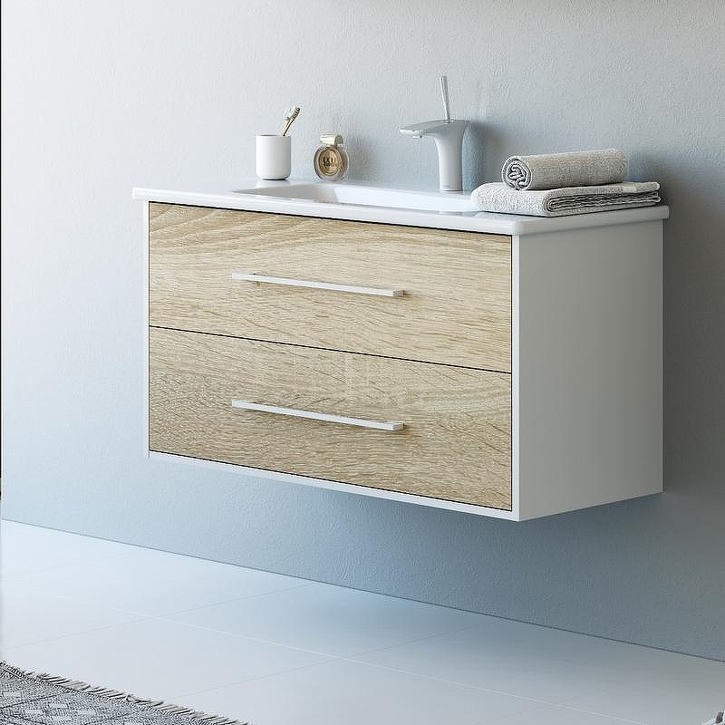 Тумба под раковину Aqwella 5 Stars Маями 60 Mai.01.06 подвесная Дуб сонома Белая, купить, цена, заказать, магазин, доставка, скидка, промокод, купить, цена, заказать, магазин, доставка, скидка, промокод