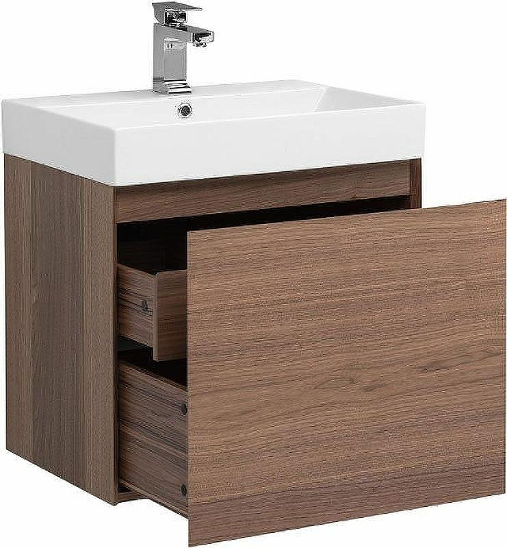 Тумба под раковину Aquanet Нью-Йорк 60 203945 подвесная Орех, купить, цена, заказать, магазин, доставка, скидка, промокод, купить, цена, заказать, магазин, доставка, скидка, промокод