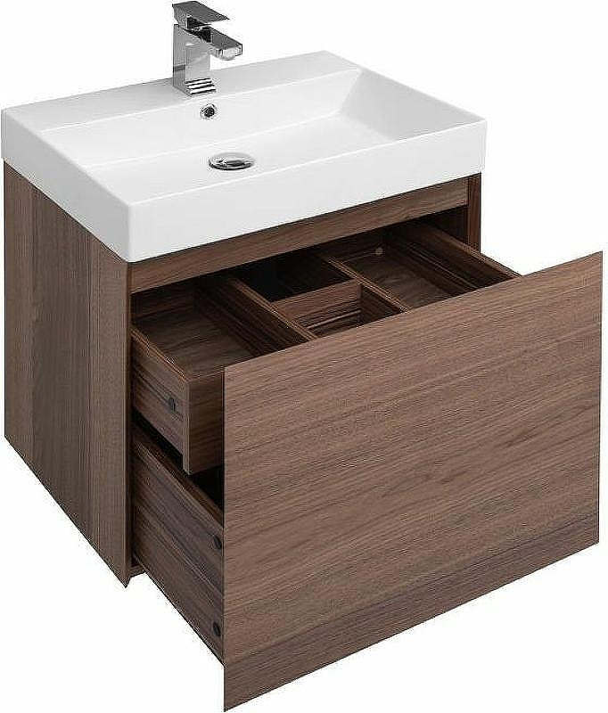 Тумба под раковину Aquanet Нью-Йорк 60 203945 подвесная Орех, купить, цена, заказать, магазин, доставка, скидка, промокод, купить, цена, заказать, магазин, доставка, скидка, промокод