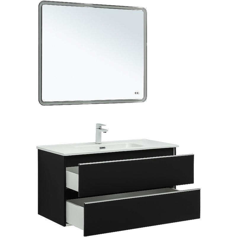 Тумба под раковину Aquanet Вега 100 329593 подвесная Черная, купить, цена, заказать, магазин, доставка, скидка, промокод, купить, цена, заказать, магазин, доставка, скидка, промокод