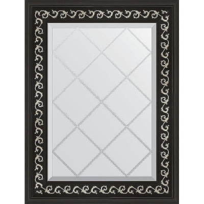 Зеркало Evoform Exclusive-G 72х55 BY 4010 с гравировкой в багетной раме - Черный ардеко 81