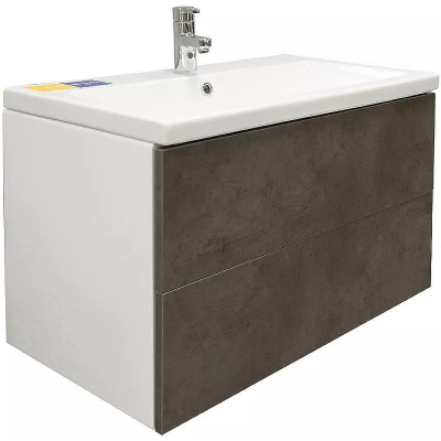 Тумба под раковину Marka One Mix 80П У76463 подвесная Чикаго темно-серый