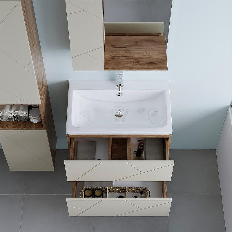 Тумба под раковину Бриклаер Кристалл 70 4627125416934 подвесная Латте Дуб крафт табачный, купить, цена, заказать, магазин, доставка, скидка, промокод, купить, цена, заказать, магазин, доставка, скидка, промокод