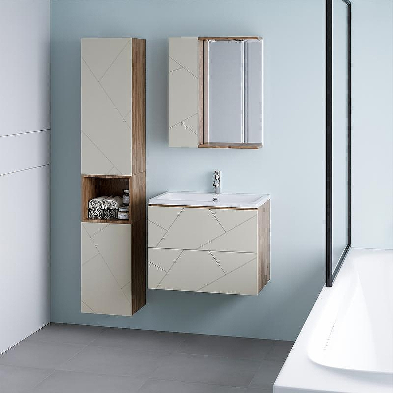 Тумба под раковину Бриклаер Кристалл 70 4627125416934 подвесная Латте Дуб крафт табачный, купить, цена, заказать, магазин, доставка, скидка, промокод, купить, цена, заказать, магазин, доставка, скидка, промокод