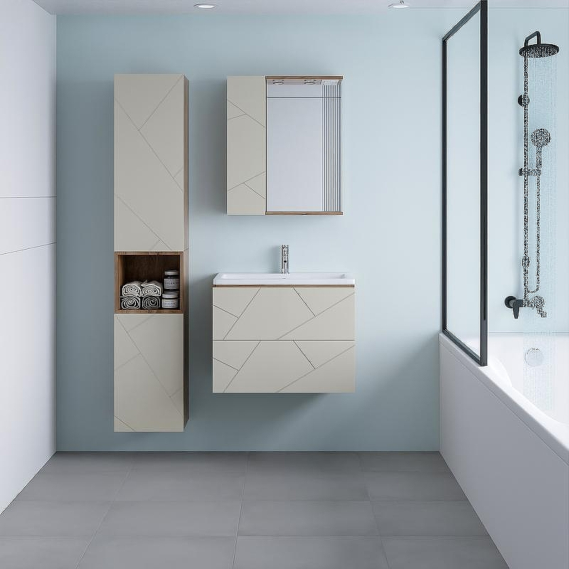 Тумба под раковину Бриклаер Кристалл 70 4627125416934 подвесная Латте Дуб крафт табачный, купить, цена, заказать, магазин, доставка, скидка, промокод, купить, цена, заказать, магазин, доставка, скидка, промокод