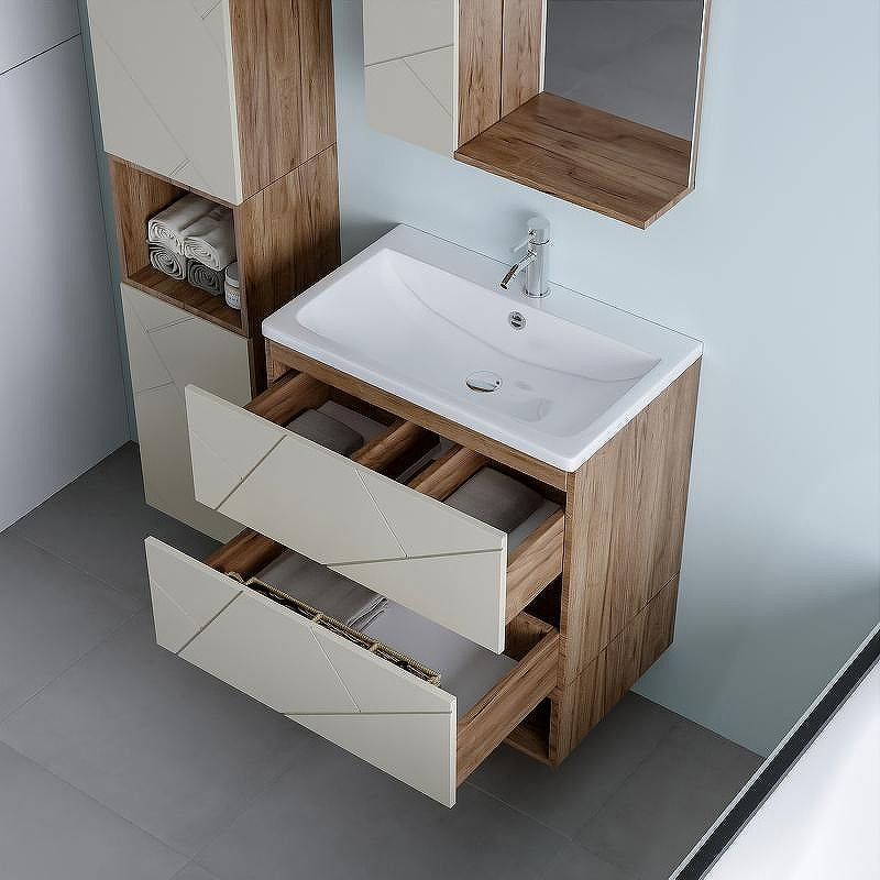 Тумба под раковину Бриклаер Кристалл 70 4627125416934 подвесная Латте Дуб крафт табачный, купить, цена, заказать, магазин, доставка, скидка, промокод, купить, цена, заказать, магазин, доставка, скидка, промокод