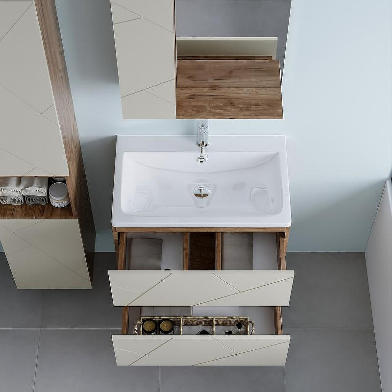 Тумба под раковину Бриклаер Кристалл 70 4627125416934 подвесная Латте Дуб крафт табачный, купить, цена, заказать, магазин, доставка, скидка, промокод, купить, цена, заказать, магазин, доставка, скидка, промокод