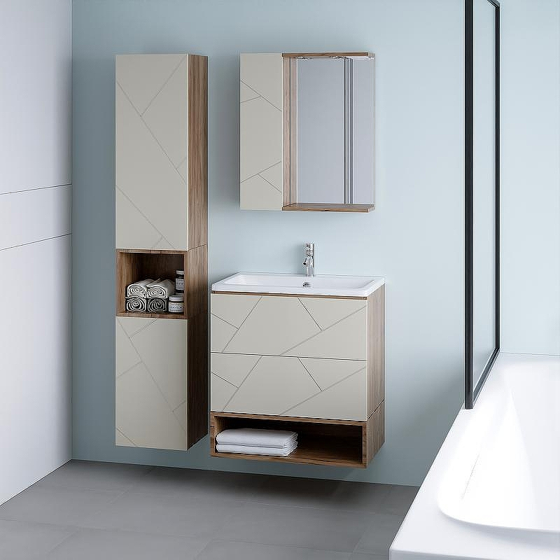 Тумба под раковину Бриклаер Кристалл 70 4627125416934 подвесная Латте Дуб крафт табачный, купить, цена, заказать, магазин, доставка, скидка, промокод, купить, цена, заказать, магазин, доставка, скидка, промокод