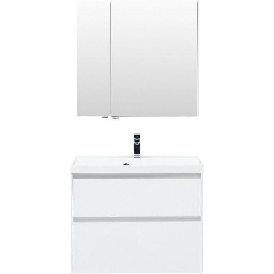 Комплект мебели для ванной Aquanet Гласс 80 240465 подвесной Белый