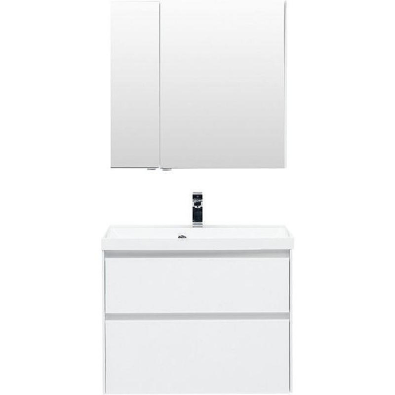 Комплект мебели для ванной Aquanet Гласс 80 240465 подвесной Белый, купить, цена, заказать, магазин, доставка, скидка, промокод, купить, цена, заказать, магазин, доставка, скидка, промокод